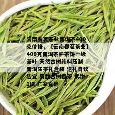 云南春茗茶业普洱茶400克价格，【云南春茗茶业】400克普洱茶熟茶饼一级茶叶 天然古树纯料压制 普洱生茶礼盒装 送礼自饮皆宜 易武古树春茶 紫饼1块 厂家直销