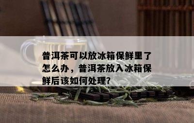 普洱茶可以放冰箱保鲜里了怎么办，普洱茶放入冰箱保鲜后该如何处理？