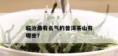 临沧最有名气的普洱茶山有哪些？