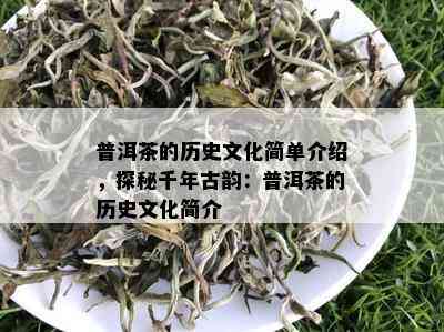 普洱茶的历史文化简单介绍，探秘千年古韵：普洱茶的历史文化简介