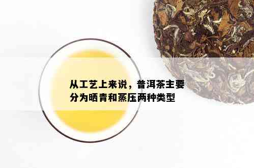 从工艺上来说，普洱茶主要分为晒青和蒸压两种类型