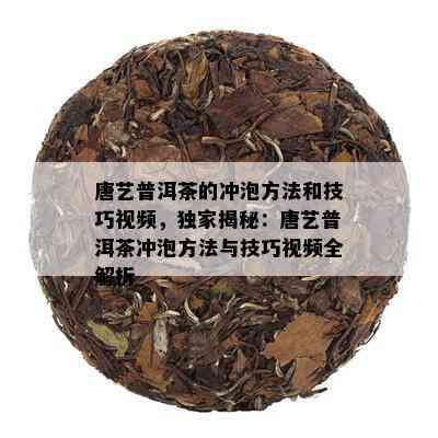 唐艺普洱茶的冲泡方法和技巧视频，独家揭秘：唐艺普洱茶冲泡方法与技巧视频全解析