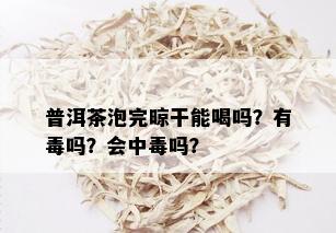 普洱茶泡完晾干能喝吗？有吗？会中吗？