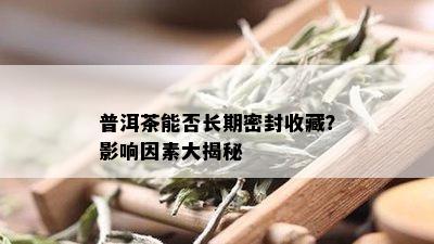 普洱茶能否长期密封收藏？影响因素大揭秘