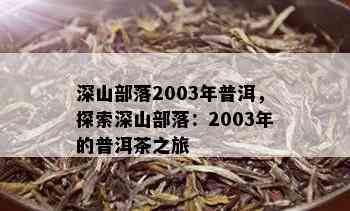 深山部落2003年普洱，探索深山部落：2003年的普洱茶之旅