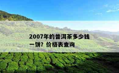 2007年的普洱茶多少钱一饼？价格表查询