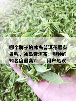 哪个牌子的冰岛普洱茶最有名呢，冰岛普洱茶：哪种的知名度更高？——用户热议