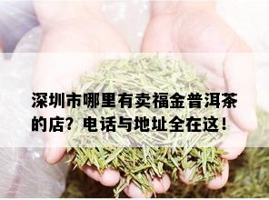 深圳市哪里有卖福金普洱茶的店？电话与地址全在这！