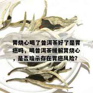 胃烧心喝了普洱茶好了是胃癌吗，喝普洱茶缓解胃烧心，是否暗示存在胃癌风险？