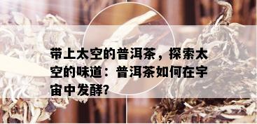 带上太空的普洱茶，探索太空的味道：普洱茶如何在宇宙中发酵？