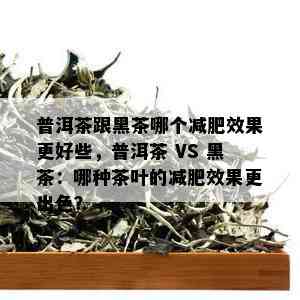 普洱茶跟黑茶哪个减肥效果更好些，普洱茶 VS 黑茶：哪种茶叶的减肥效果更出色？