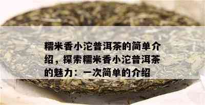 糯米香小沱普洱茶的简单介绍，探索糯米香小沱普洱茶的魅力：一次简单的介绍