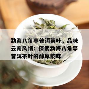 勐海八角亭普洱茶叶，品味云南风情：探索勐海八角亭普洱茶叶的醇厚韵味