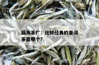 福海茶厂：比较经典的普洱茶是哪个？