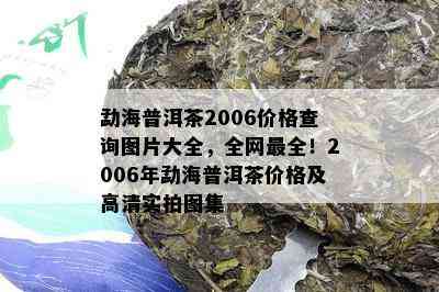 勐海普洱茶2006价格查询图片大全，全网最全！2006年勐海普洱茶价格及高清实拍图集