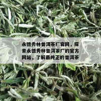 永德秀林普洱茶厂官网，探索永德秀林普洱茶厂的官方网站，了解最纯正的普洱茶！