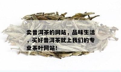 卖普洱茶的网站，品味生活，买好普洱茶就上我们的专业茶叶网站！