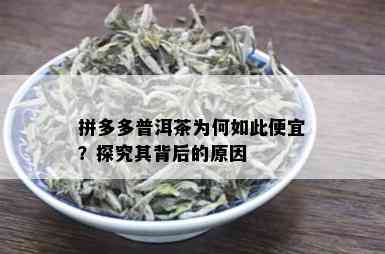 拼多多普洱茶为何如此便宜？探究其背后的原因