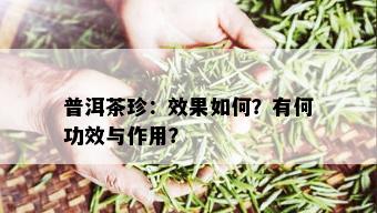 普洱茶珍：效果如何？有何功效与作用？