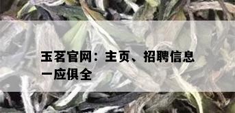 玉茗官网：主页、招聘信息一应俱全