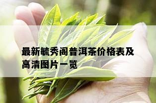 最新毓秀阁普洱茶价格表及高清图片一览