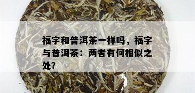 福字和普洱茶一样吗，福字与普洱茶：两者有何相似之处？