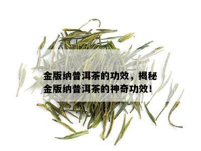 金版纳普洱茶的功效，揭秘金版纳普洱茶的神奇功效！