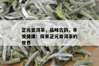 正元普洱茶，品味古韵，享受健康：探索正元普洱茶的世界