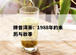 牌普洱茶：1988年的来历与故事