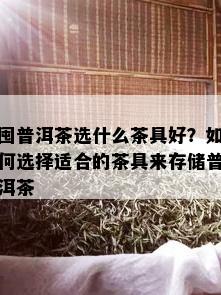 囤普洱茶选什么茶具好？如何选择适合的茶具来存储普洱茶