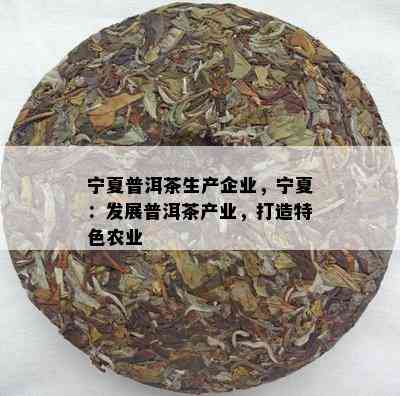 宁夏普洱茶生产企业，宁夏：发展普洱茶产业，打造特色农业