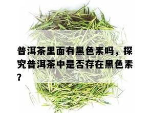 普洱茶里面有黑色素吗，探究普洱茶中是否存在黑色素？