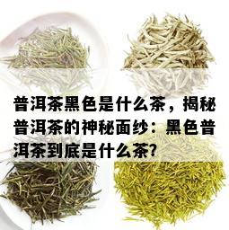 普洱茶黑色是什么茶，揭秘普洱茶的神秘面纱：黑色普洱茶到底是什么茶？