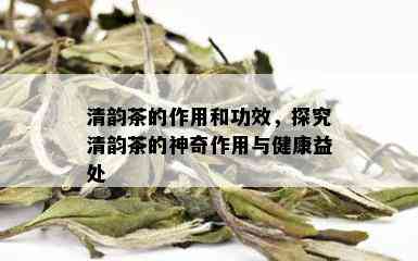 清韵茶的作用和功效，探究清韵茶的神奇作用与健康益处