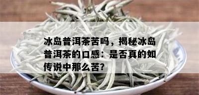 冰岛普洱茶苦吗，揭秘冰岛普洱茶的口感：是否真的如传说中那么苦？