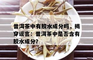 普洱茶中有胶水成分吗，揭穿谣言：普洱茶中是否含有胶水成分？