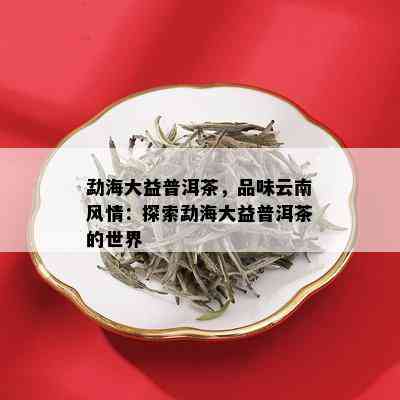 勐海大益普洱茶，品味云南风情：探索勐海大益普洱茶的世界