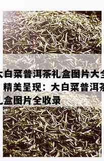 大白菜普洱茶礼盒图片大全，精美呈现：大白菜普洱茶礼盒图片全收录