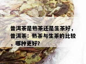 普洱茶是熟茶还是生茶好，普洱茶：熟茶与生茶的比较，哪种更好？