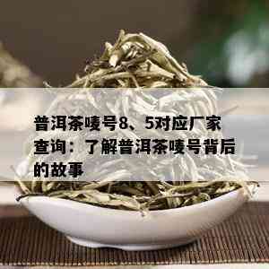 普洱茶唛号8、5对应厂家查询：了解普洱茶唛号背后的故事