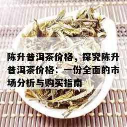 陈升普洱茶价格，探究陈升普洱茶价格：一份全面的市场分析与购买指南