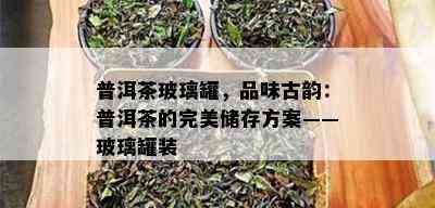 普洱茶玻璃罐，品味古韵：普洱茶的完美储存方案——玻璃罐装