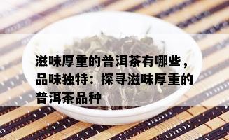 滋味厚重的普洱茶有哪些，品味独特：探寻滋味厚重的普洱茶品种