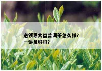 送领导大益普洱茶怎么样？一饼足够吗？