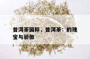 普洱茶国粹，普洱茶：的瑰宝与骄傲