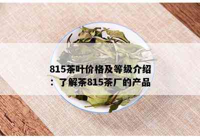 815茶叶价格及等级介绍：了解茶815茶厂的产品