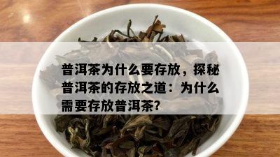 普洱茶为什么要存放，探秘普洱茶的存放之道：为什么需要存放普洱茶？