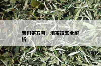 普洱茶方可：泡茶技艺全解析