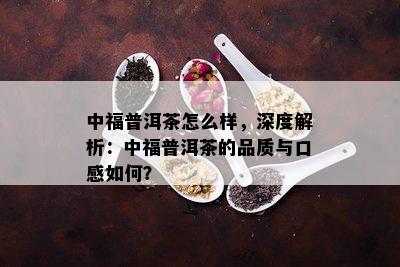 中福普洱茶怎么样，深度解析：中福普洱茶的品质与口感如何？