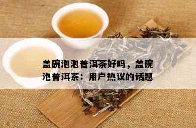 盖碗泡泡普洱茶好吗，盖碗泡普洱茶：用户热议的话题